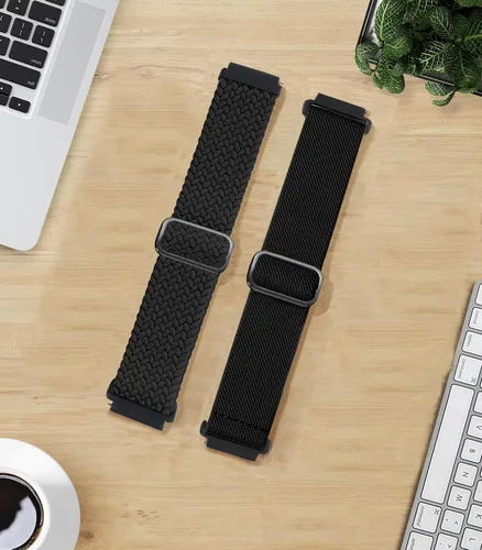 Vista 2 de Correas de reloj de nailon elásticas trenzadas compatibles con Amazfit Active2/GTS/GTS 2/GTS 2 mini/GTS 2e/GTS 3/GTS 4/GTS 4 mini, correas de tela