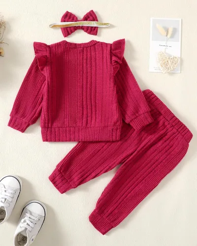Vista 7 de Mioglrie Infant Baby Girl Clothes Fall Outfits Toddler Girls' Clothing Fleece Sweatshirts Winter Baby Clothes for Girls