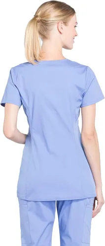 Vista 2 de Cherokee Women's Maternity Scrub Top with 3 Pockets Mock Wrap WW685