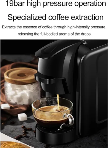 Vista 5 de Cafetera de cápsulas de espresso, máquinas de capuchino para el hogar, pequeña máquina de café expreso, máquina de café automática, máquina de café