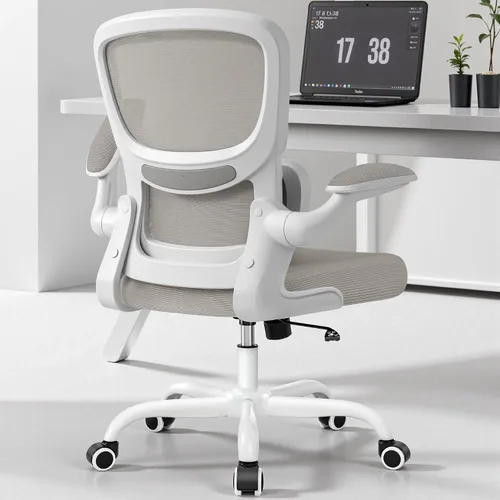 Vista 8 de BESTFAIR Silla de oficina ergonómica, silla de escritorio de malla transpirable cómoda con soporte lumbar, silla de computadora, silla de escritorio