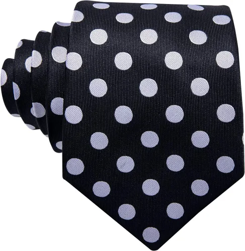 Vista 115 de Barry.Wang Corbatas de seda para hombre, diseño de lunares, gemelos cuadrados de bolsillo, gemelos para negocios, boda
