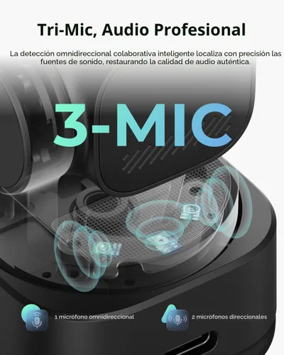 Vista 4 de OBSBOT Cámara web 4K de audio espacial Tiny 3 Lite con IA - Seguimiento