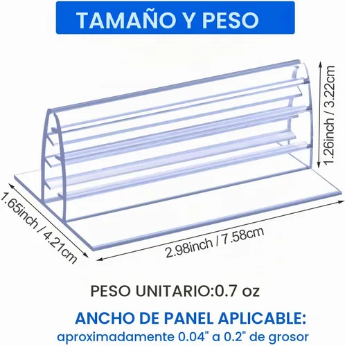 Vista 5 de OIIKI Soporte autoadhesivo para protección contra estornudos, 6 unidades, soporte para paneles de acrílico, transparente