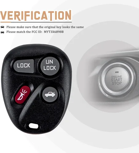 Vista 6 de Nuevo llavero de repuesto para entrada sin llave para Enviado Trailblazer con identificación FCC: MYT3X6898B GM # 15051014, 15008008, 15008009 (par)
