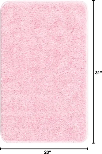 Vista 2 de Unique Loom Bano Everyday Bath Mat Collection - Alfombra de área para todos los días (rectangular 1 pies 8 pulgadas x 2 pies 7 pulgadas, rosa bebé)