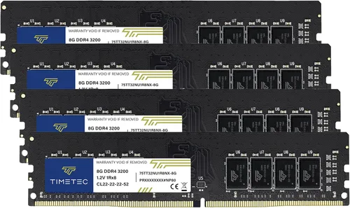Vista 13 de Timetec Pinnacle Konduit 8GB DDR4 3200MHz PC4-25600 CL16-18-18-38 XMP2.0 Overclocking 1.35V Compatible para AMD e Intel Módulo de memoria RAM
