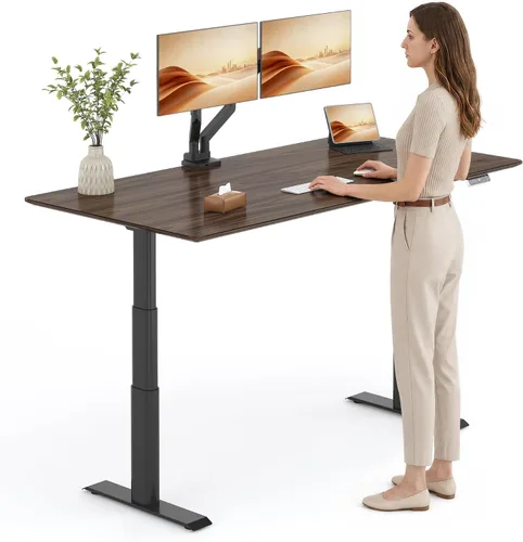 Vista 28 de FLEXISPOT E8 Premium North American - Escritorio de pie de nogal negro