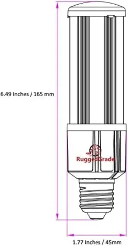 Vista 2 de RuggedGrade Bombilla LED de 12 W, base estándar E26, 1,400 lúmenes, 3000 K, 2700 K, repuesto para haluro metálico, HID o CFL, alta eficiencia, 130