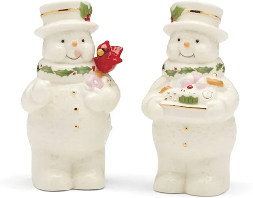 Vista 7 de Lenox 896362 Tarro de galletas de muñeco de nieve Happy Holly Days, decoración de Navidad y festividades