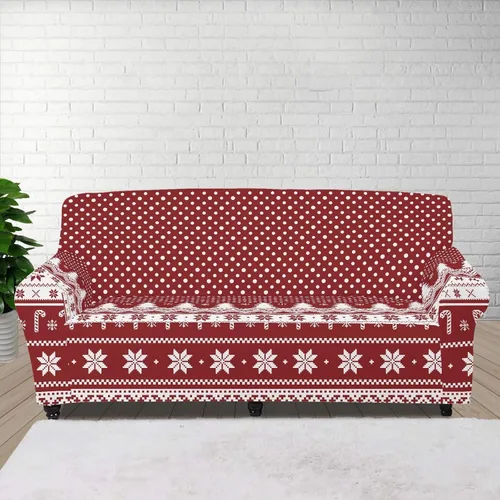 Vista 31 de Boatee Fundas de sofá de 1 pieza con diseño de copo de nieve azul, fundas elásticas para sofá, 1 cojín, protección de muebles, decoración para sala