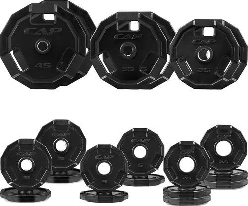 Vista 21 de CAP Barbell 2-Inch Olympic Cast Iron Plate Weight Set 75-285 lbs Multiple Options