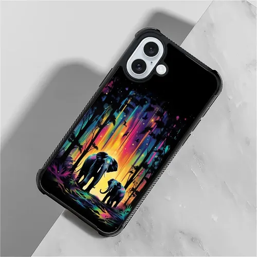 Vista 214 de Funda compatible con iPhone 15, diseño de elefantes africanos, diseño increíble a prueba de golpes, antiarañazos, carcasa trasera de policarbonato