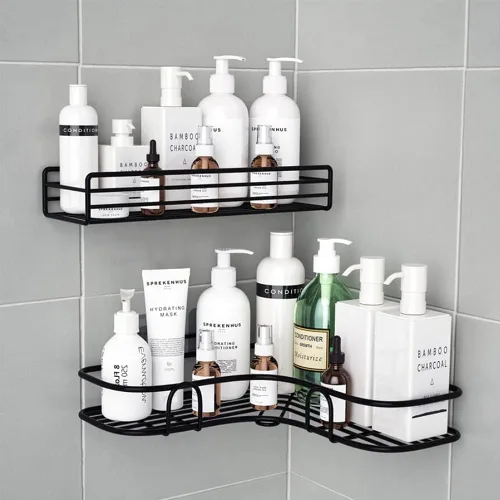Vista 4 de Paquete de 4 ganchos adhesivos para regadera, cesta de baño, soporte para jabonera, fregadero de cocina, ganchos adhesivos de repuesto