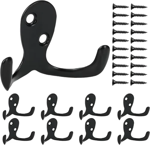 Vista 9 de Aynoo Gancho plegable para abrigos, 2 ganchos de pared plegables, ganchos de metal resistente para toallas, paquete de 2