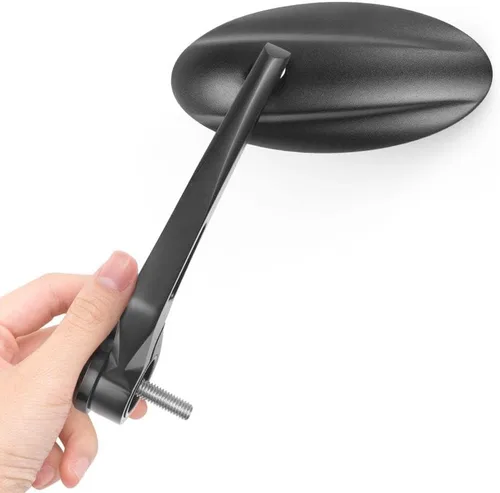 Vista 11 de KiWAV Espejos de extremo de barra de motocicleta ultra negro compatible con manillar roscado M6