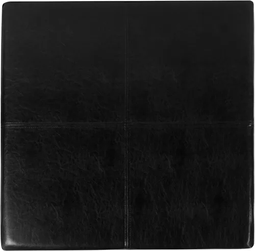 Vista 13 de HomePop Otomana cuadrada de piel sintética de 28 pulgadas, color negro