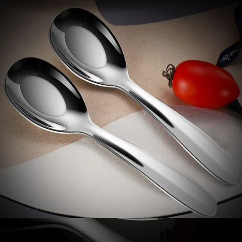 Vista 6 de Ouliget Cucharas de sopa premium, cucharas de sopa de acero inoxidable, cucharas de cena de cubiertos, cuchara de sopa asiática plateada grande