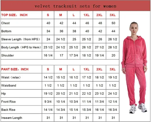 Vista 4 de Conjunto de 2 piezas de terciopelo para mujer, estilo casual, con cremallera, con capucha y pantalones largos