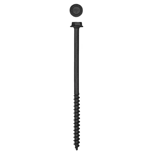 Vista 21 de Tornillos de retraso de madera estructural con cabeza hexagonal exterior de 1/2 "x 5" Powerlags Hex (25 EA)