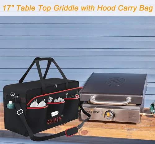 Vista 3 de Bolsa de Transporte para Plancha de 17 Pulgadas Compatible con Plancha de Mesa Blackstone 1814 de 17 pulgadas con Tapa, Compatible Exclusivamente