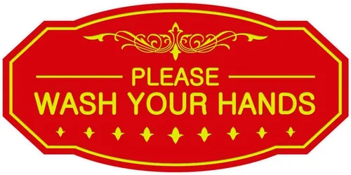 Vista 11 de Signs ByLITA Letrero Victoriano Please Wash Your Hands (Negro) - Pequeño