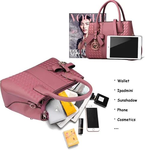 Vista 4 de Bolsos de mano para mujer de piel sintética de PU, bolso de hombro