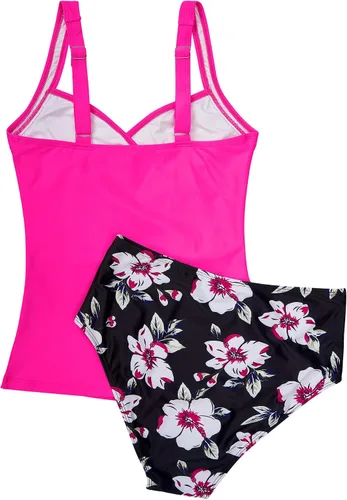 Vista 16 de SUUKSESS Traje de baño tankini sexy con efecto de realce y control de abdomen para mujer