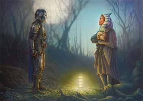 Vista 33 de MIGHTYPRINT Arte de pared de Star Wars The Mandalorian de 24 x 17 pulgadas