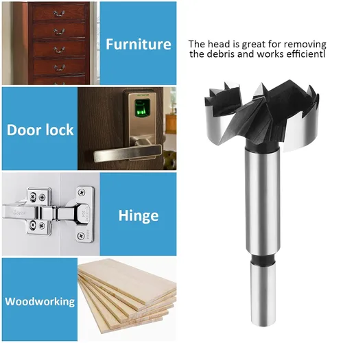 Vista 3 de HPHOPE Broca Forstner de 10mm, Broca Forstner de 10mm para Madera, Brocas con Vástago Redondo