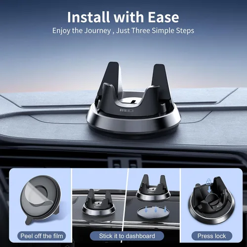 Vista 4 de MEIDI Soporte de teléfono para salpicadero, soporte para teléfono de coche, soporte para teléfono celular de coche ajustable con grosor