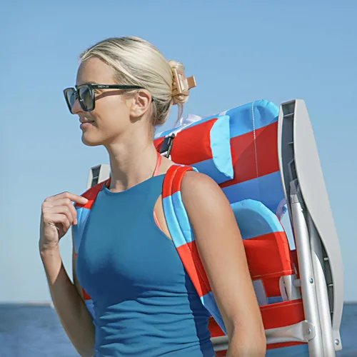 Vista 11 de Rio Beach - Paquete de 2 sillas de playa con almohada, brazos y bolsa de almacenamiento, silla de camping portátil ligera para exteriores con Azul