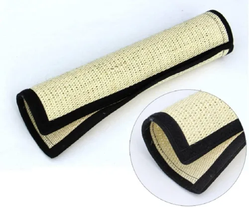 Vista 4 de Tapete rascador de sisal natural para gatos, paquete de 2 alfombrillas de sisal fino rascador con protección de velcro para muebles, sofá, silla