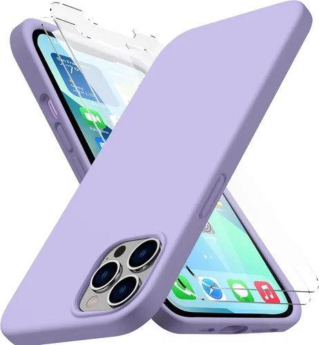 Vista 13 de CellEver Funda de silicona resistente para iPhone 12 y 12 Pro, dos protectores de pantalla de vidrio inastillables, protección militar contra Negro