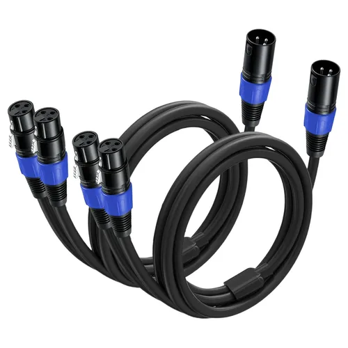 Vista 7 de Paquete de 1 cable divisor XLR de 1.6 pies, 1 cable hembra a 2 macho, cable divisor de micrófono equilibrado, adaptador de audio, utilizado
