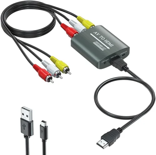 Vista 7 de Setuact Convertidor de AV a HDMI con cable HDMI, convertidor de RCA a HDMI para PS1, PS2, PS3, Xbox, N64, WII, SNES, VHS, VCR, reproductores de DVD