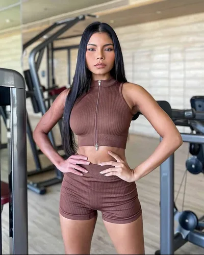 Vista 7 de Conjuntos de entrenamiento para mujer conjuntos de 2 piezas sin costuras acanalados con cremallera bidireccional manga corta pantalones cortos