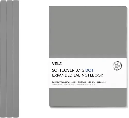 Vista 9 de Vela Sciences B7-D - Cuaderno expandido de laboratorio de tapa blanda, 9.25 x 11.75 pulgadas (9.3 x 11.8 in), 144 páginas, encuadernado permanente