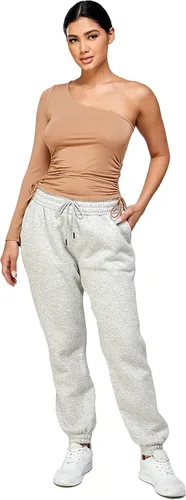 Vista 34 de IUUI Pantalones deportivos de cintura alta para mujer, con bolsillos, de algodón, holgados, atléticos