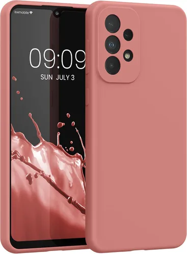 Vista 8 de kwmobile Funda compatible con Samsung Galaxy A32 5G - Funda de silicona TPU con acabado suave - Rosa impresionante