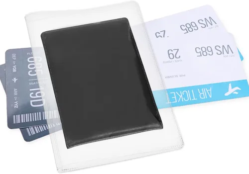 Vista 6 de Paquete de 10 fundas transparentes para pasaporte, protector impermeable para pasaporte, soporte de pasaporte de plástico transparente, protector