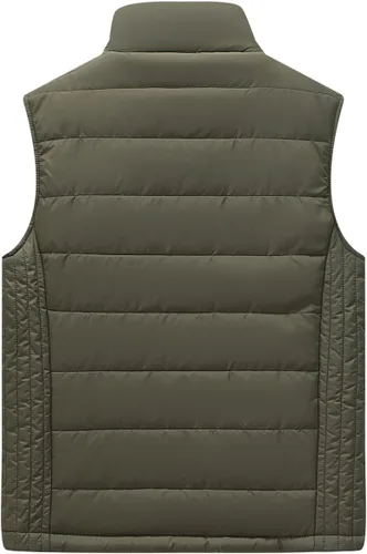 Vista 6 de Msmsse Chalecos de invierno para hombre, con forro polar, acolchado, casual, sin mangas