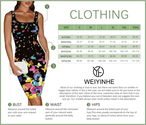 Vista 2 de weiyinhe Bodycon Dresses for Women Sexy Summer Midi Tank Top Date Night Sleeveless Club Party Casual