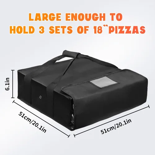 Vista 6 de Boczif Bolsas de pizza - Calentador de pizza aislado para entrega, reutilizable, 20 x 20 x 6 pulgadas