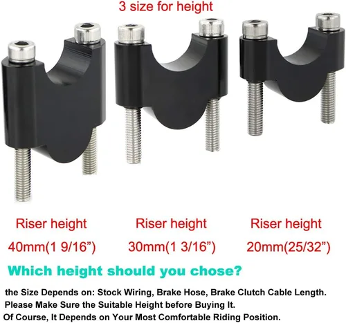 Vista 2 de Xitomer Elevadores de manillar de motocicleta ADV de 1 1/8 pulgadas, 1.126 in, sin abrazaderas, apto para VFR1200X, Street Triple RS, Street Triple