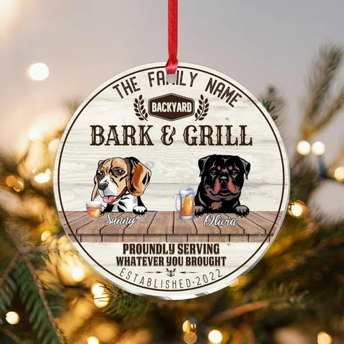 Vista 26 de SILYHEART Christmas Acrylic Ornaments Beagle Dog & Shikoku Dog Christmas Souvenirs Custom Family Dog Name Vintage Dog Home Christmas Memorial Gifts