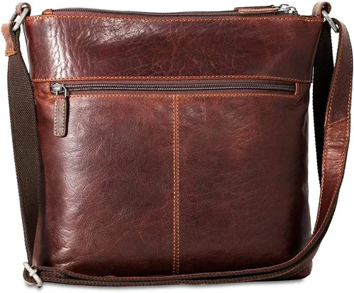 Vista 6 de Voyager - Bolso cruzado con cremallera #7832, Marrón, Voyager 7832