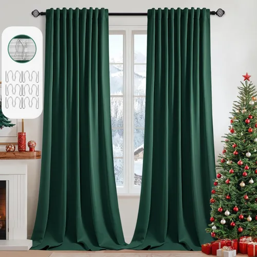 Vista 107 de MIULEE Cortinas opacas con pestaña trasera de 63 pulgadas de largo, juego de 2 paneles para sala de estar, dormitorio, privacidad, bolsillo