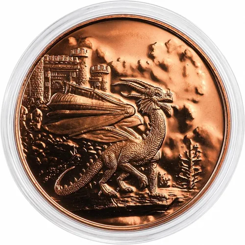 Vista 9 de Cernunnos Celtic Moneda de lingotes redondos de cobre .999 puro de 1 onza en cápsula con COA por Heavenly Metals