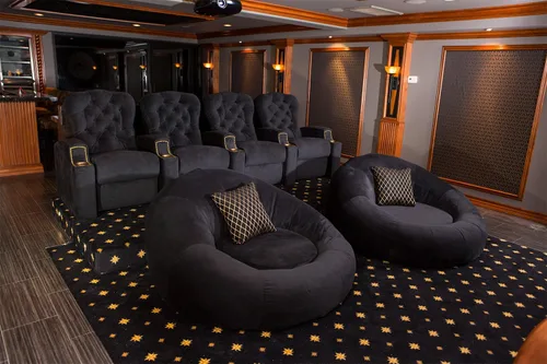 Vista 6 de Seatcraft Asiento de cine en casa de tela negra Tela, espuma de densidad Negro